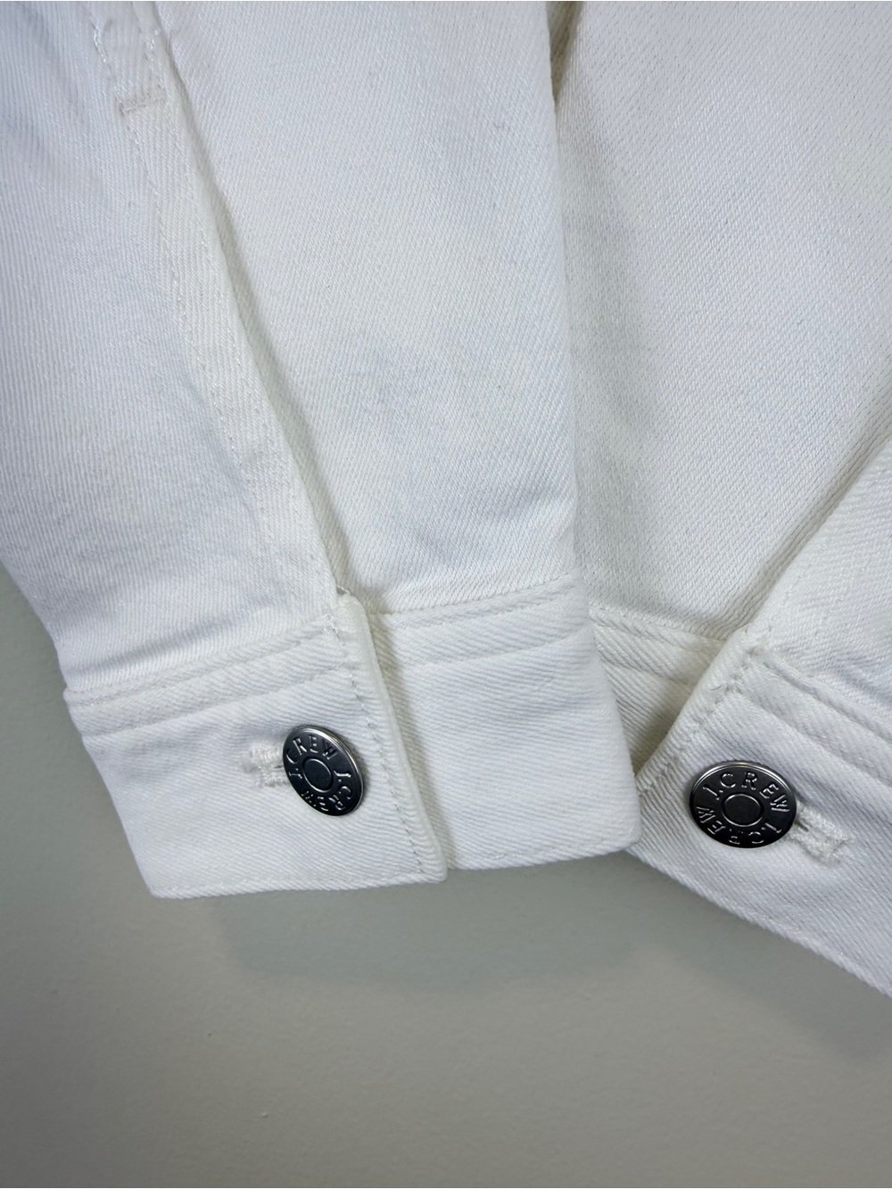 J.Crew White Denim Trucker Jacket Stretch Button Front XS - Picture 9 of 9